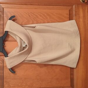 Talbots Tan Sleeveless Cowl Neck Top